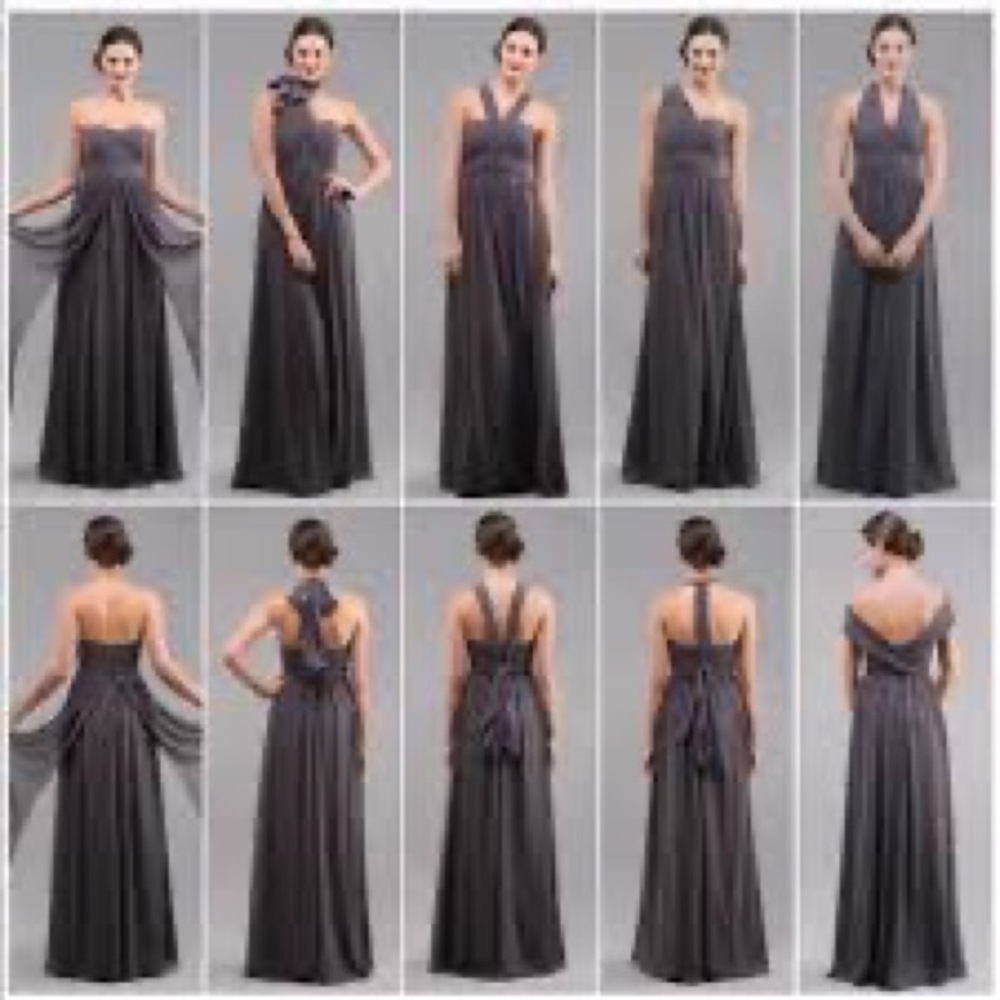 Solid black DAVID'S BRIDAL long formal dress, 8